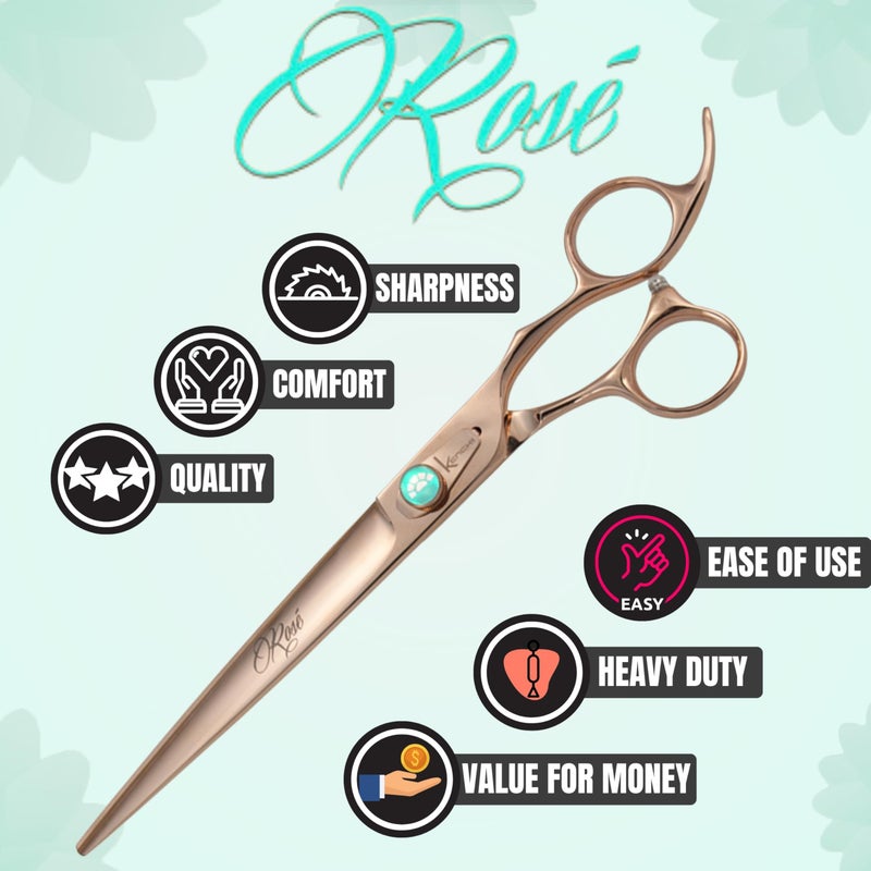 Kenchii Rose Dog Grooming Scissors, 8 Inch Straight Shears, Dog Scissors for Grooming, Ergonomic Design for Comfort and Precision, Heavy Duty, Durable and Sharp - Image 5
